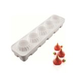 White Russian Tale 125 silicone mould with five cavities and plastic support