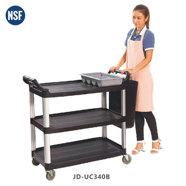 KITCHEN TROLLEY 3 TIER P/P 102x50x96  BLACK COLOR
