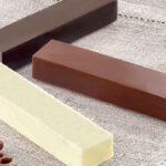 Chocolate and white dessert bars made with the Silikomart SF184 mould