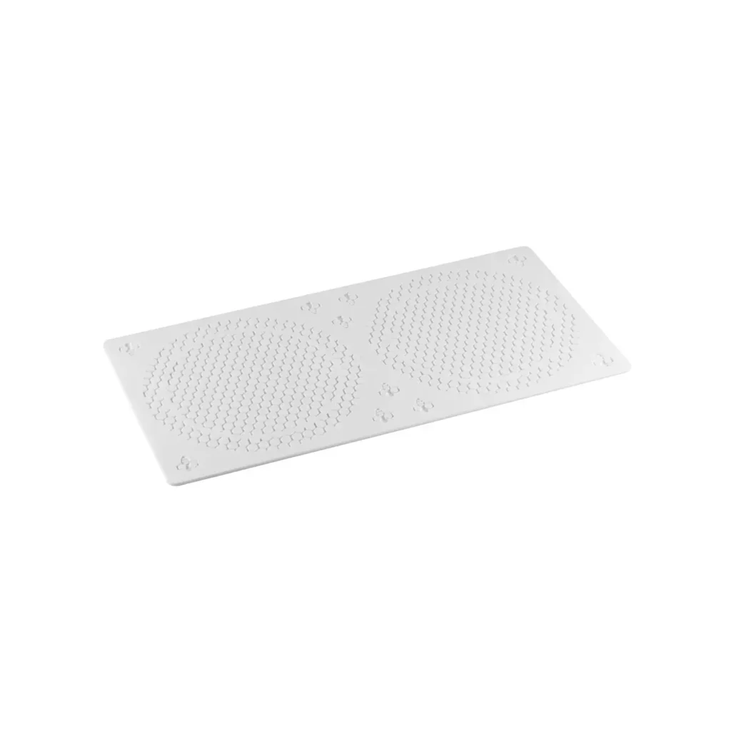 White Alvéolé 9 silicone mat with two honeycomb patterns and bee cavities