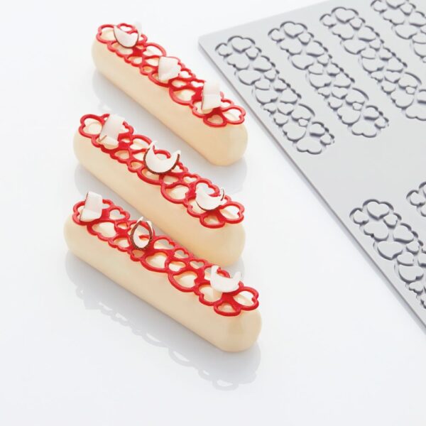PR009 - HEARTS3 Pavoni Italia Chocolate Decoration Mold-120x27x2mm-2.6ml-10 indents