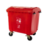 GARBAGE BIN RED 660 LTR