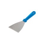 GI Metal triangular stainless steel spatula with 11×10 cm blade and blue plastic handle