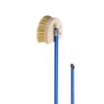 GI Metal round pizza oven brush with brass bristles and scraper