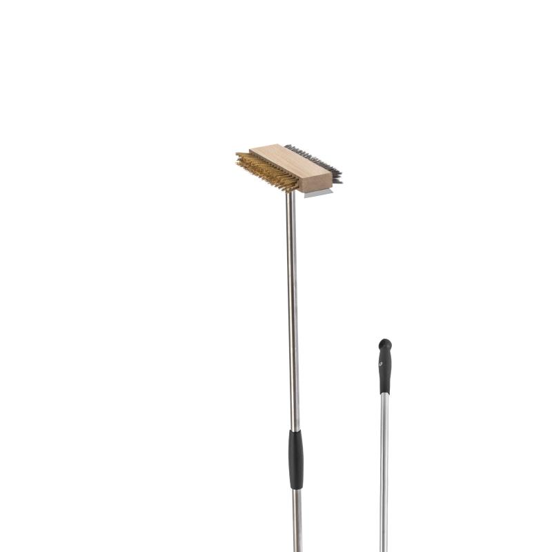 GI Metal double-sided grill brush with steel and brass bristles