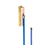 GI Metal brass bristle oven cleaning brush with scraper and 150 cm blue handle