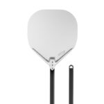 GI Metal pizza peel with rounded 32×32 cm aluminum head and 60 cm black handle