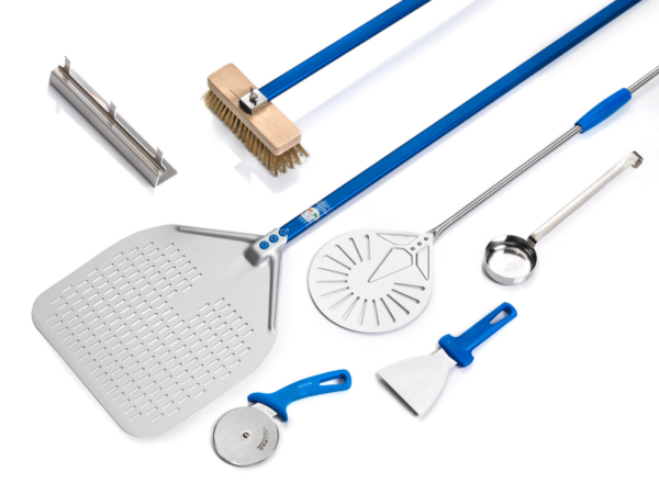GI Metal Azzurra 7-piece professional perforated pizza tool set
