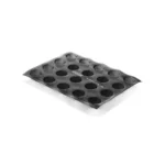 Black Silikomart Air Plus 18 mould with twenty round cavities measuring Ø48 × H22 mm