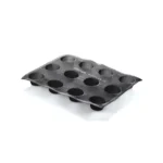 Black Silikomart Airplus 13 mould with twelve deep round microperforated cavities