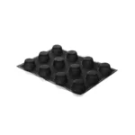 Black Airplus 13 mould showing twelve raised round microperforated forms
