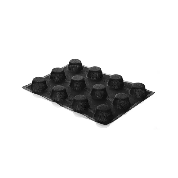Black Airplus 13 mould showing twelve raised round microperforated forms