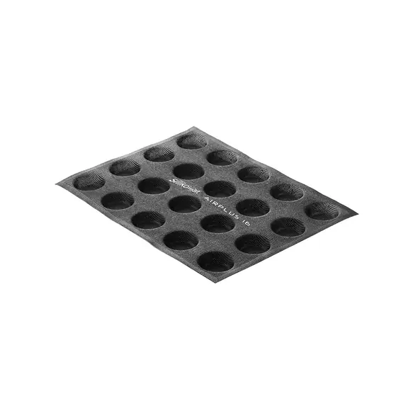 Black Silikomart Airplus 16 mould with twenty round microperforated cavities