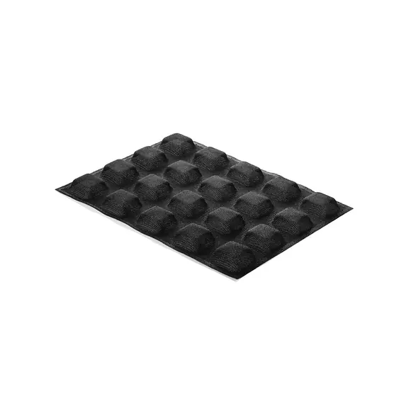 Black Airplus 17 mould showing twenty raised square microperforated forms