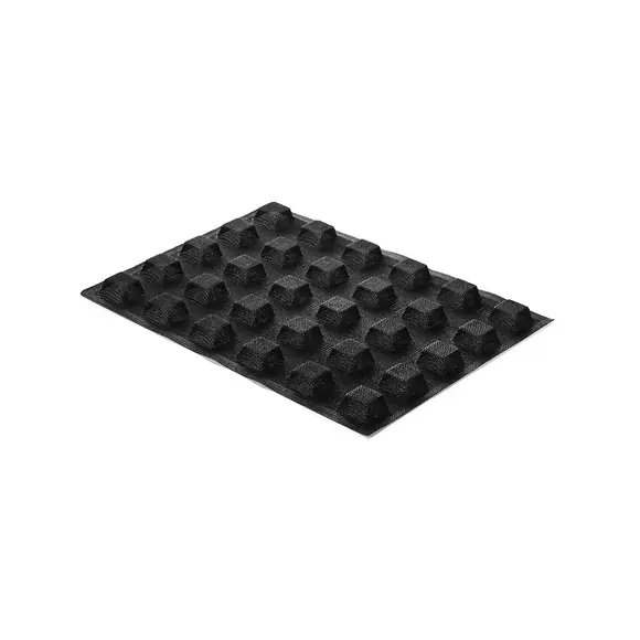 Black Silikomart Airplus 20 Square mould showing thirty raised microperforated square forms