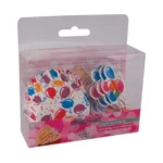 Silikomart Balloons set with 24 paper baking cups and 24 matching cake topper picks