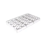 Transparent Silikomart CH042 Sogno-P Tritan mould with 24 tapered praline cavities