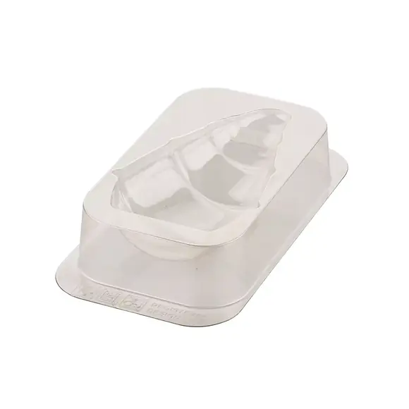 Transparent front mould half from the Silikomart Martino kit with gnome facial and hat details