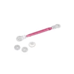 Pink Silikomart Roll Tool with five transparent interchangeable decorating wheels