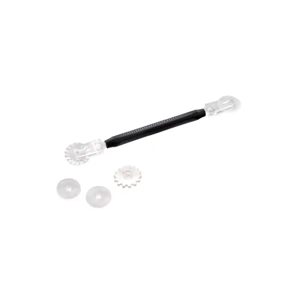 Black Silikomart Roll Tool with five transparent interchangeable decorating wheels
