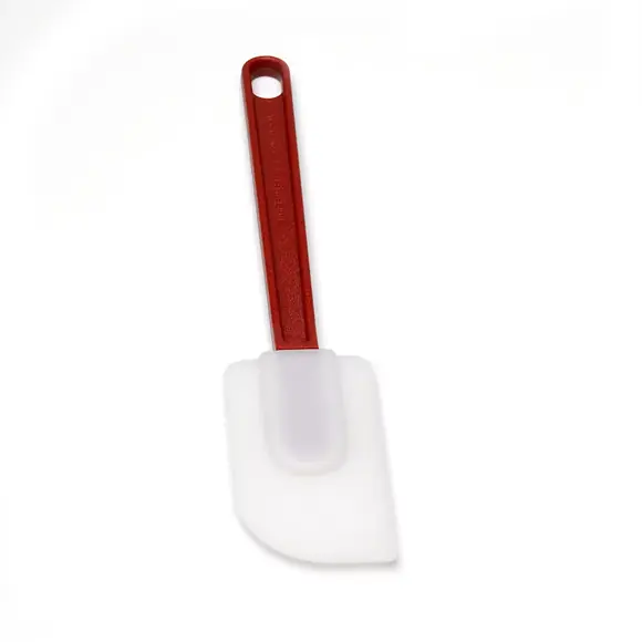 White Silikomart SPS25 silicone spatula with burgundy handle measuring 25 cm