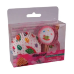 Silikomart Teatime set with 24 paper baking cups and 24 matching cake topper picks
