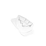Transparent Silikomart Winter Joy thermoformed mould half with three rounded Christmas-tree tiers