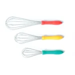 Green Silikomart Wonder Whisk Small displayed below the Big and Medium whisk sizes