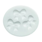 White Silikomart SLK340 silicone mould with three bow cavities