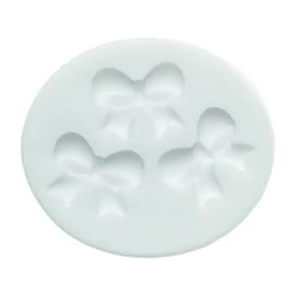 White Silikomart SLK340 silicone mould with three bow cavities