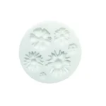 White Silikomart SLK346 silicone mould with six detailed wildflower cavities