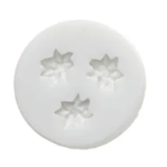 White Silikomart SLK361 silicone mould with three miniature flower cavities