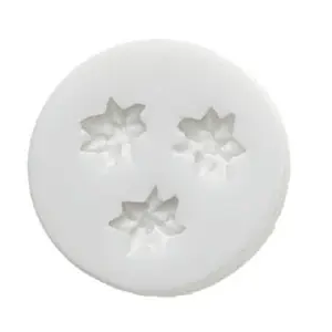 White Silikomart SLK361 silicone mould with three miniature flower cavities